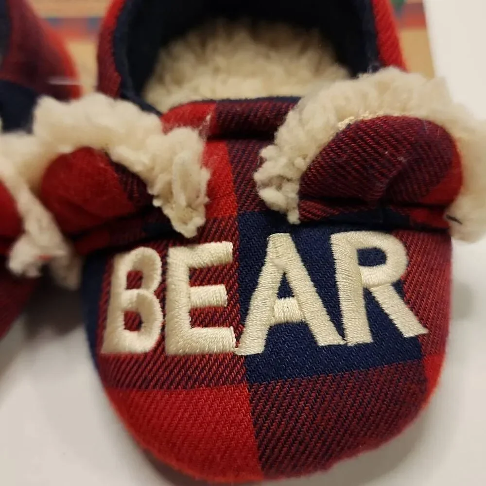 Dearfoams Cozy Comfort Memory Foam Infant Buffalo Plaid Slippers